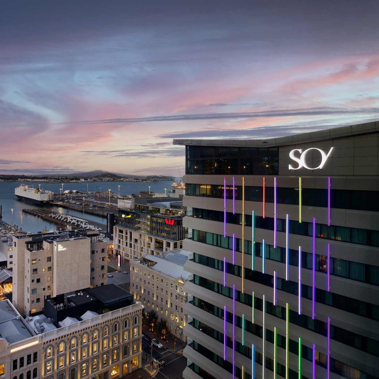 SO/ Auckland's 16 storeys and rooftop bar overlooking Auckland Harbour