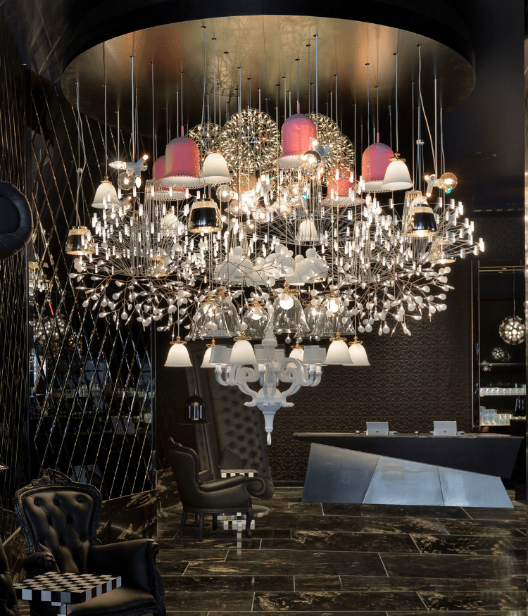 SO Auckland Hotel Lobby Customs Street Marcel Wanders Chandelier