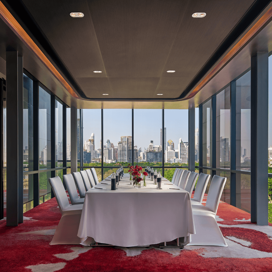 Meeting room in Bangkok with panoramic view of Bangkok Lumphini Park